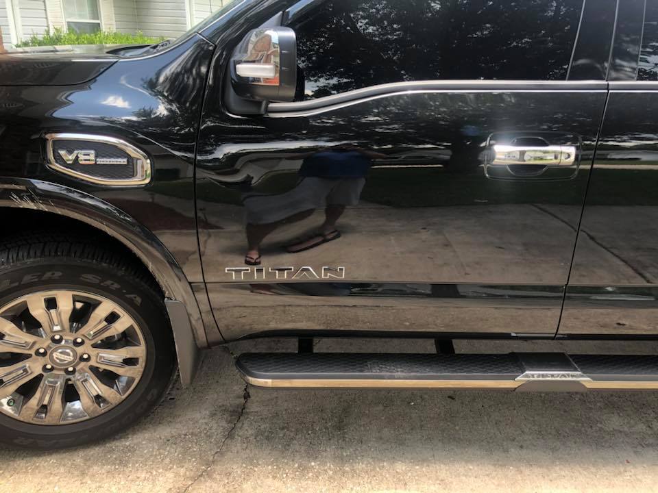 2016 - 2019 Nissan Titan Front Grille, Side and Rear Emblem Overlay Decal/Letters - Texas Decal King, LLC