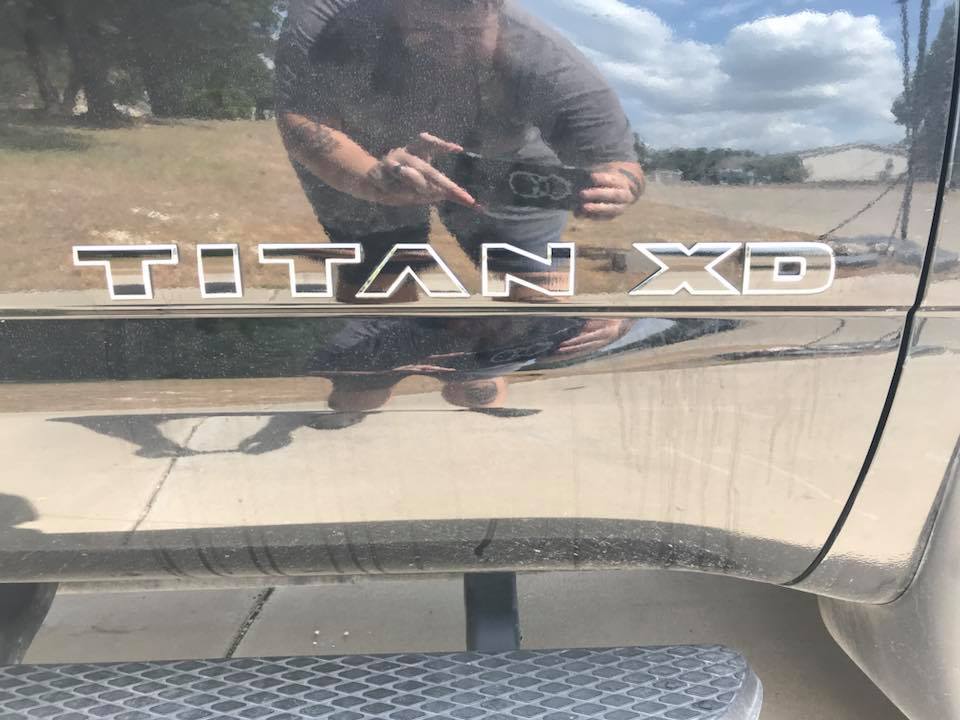 2016 - 2019 Nissan Titan SIDES/REAR Emblem Overlay Decals/Letters - Texas Decal King, LLC