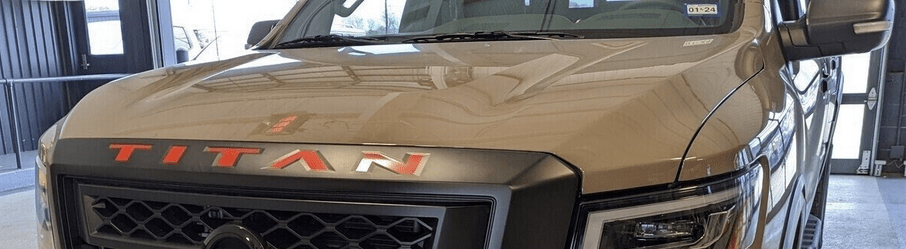 2020 - 2025 Nissan Titan Upper Grille Emblem Inlay Decal Lettering - Custom Truck Accessory (SKU#20) - Texas Decal King, LLC