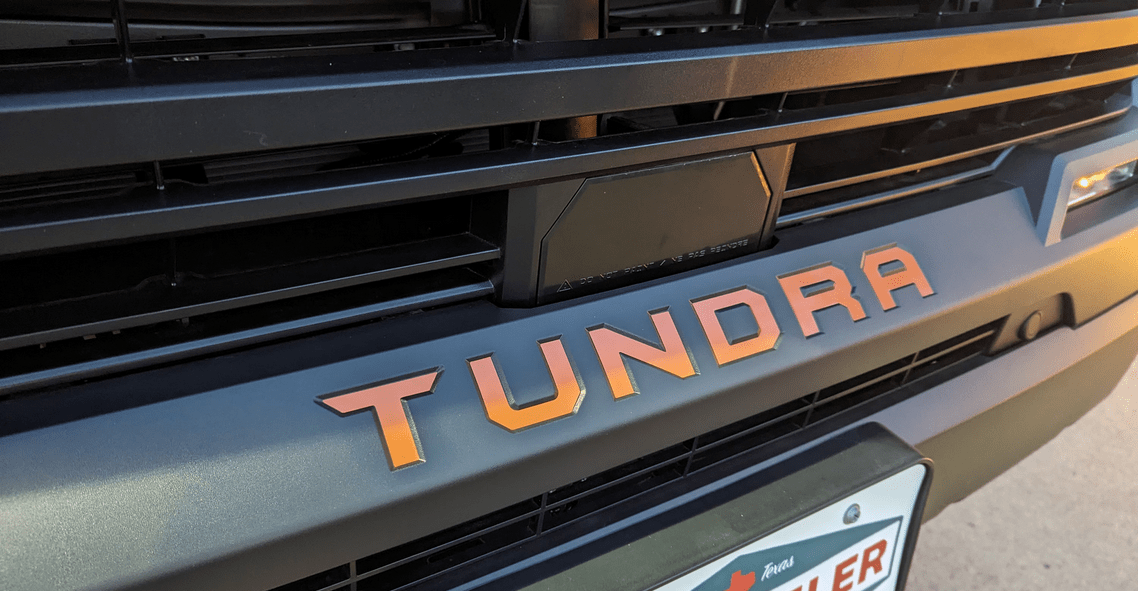 2022 - 2024 Toyota Tundra Front Bumper Decal Inlays - Flat Design for Lower/Center (SKU#6) - Texas Decal King, LLC