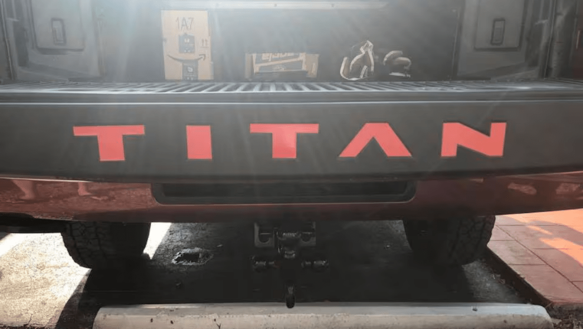 Customizable 2016 - 2024 Nissan Titan Tailgate Emblem Overlay Decal for Personalized Truck Styling (SKU#18) - Texas Decal King, LLC