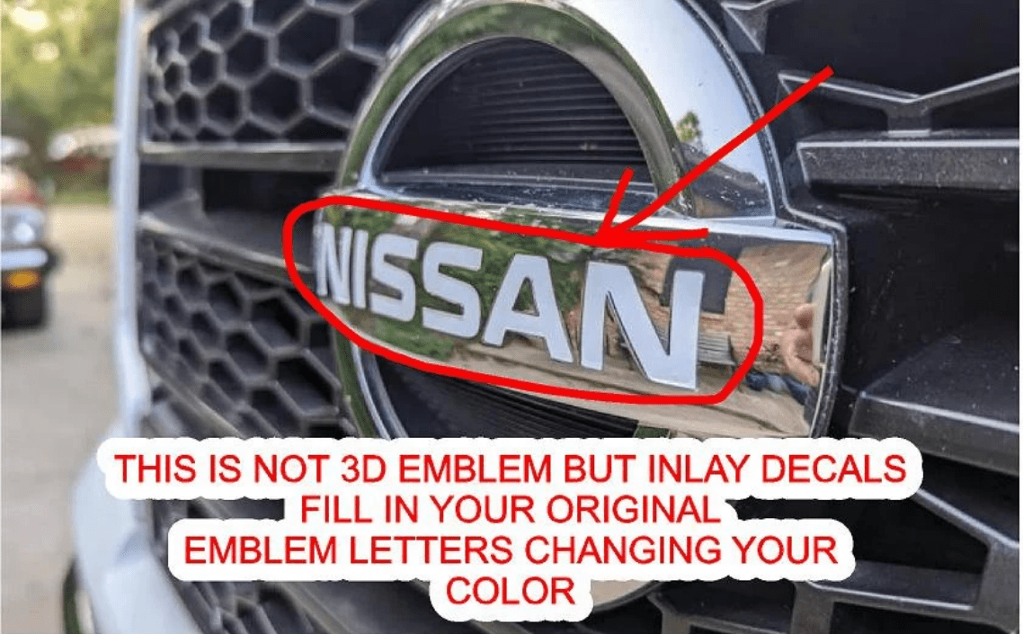 Personalized Nissan Titan Grille & Tailgate (Nissan) Emblem Decal - Premium Vinyl Lettering for 2016 - 2023 Models - Texas Decal King, LLC
