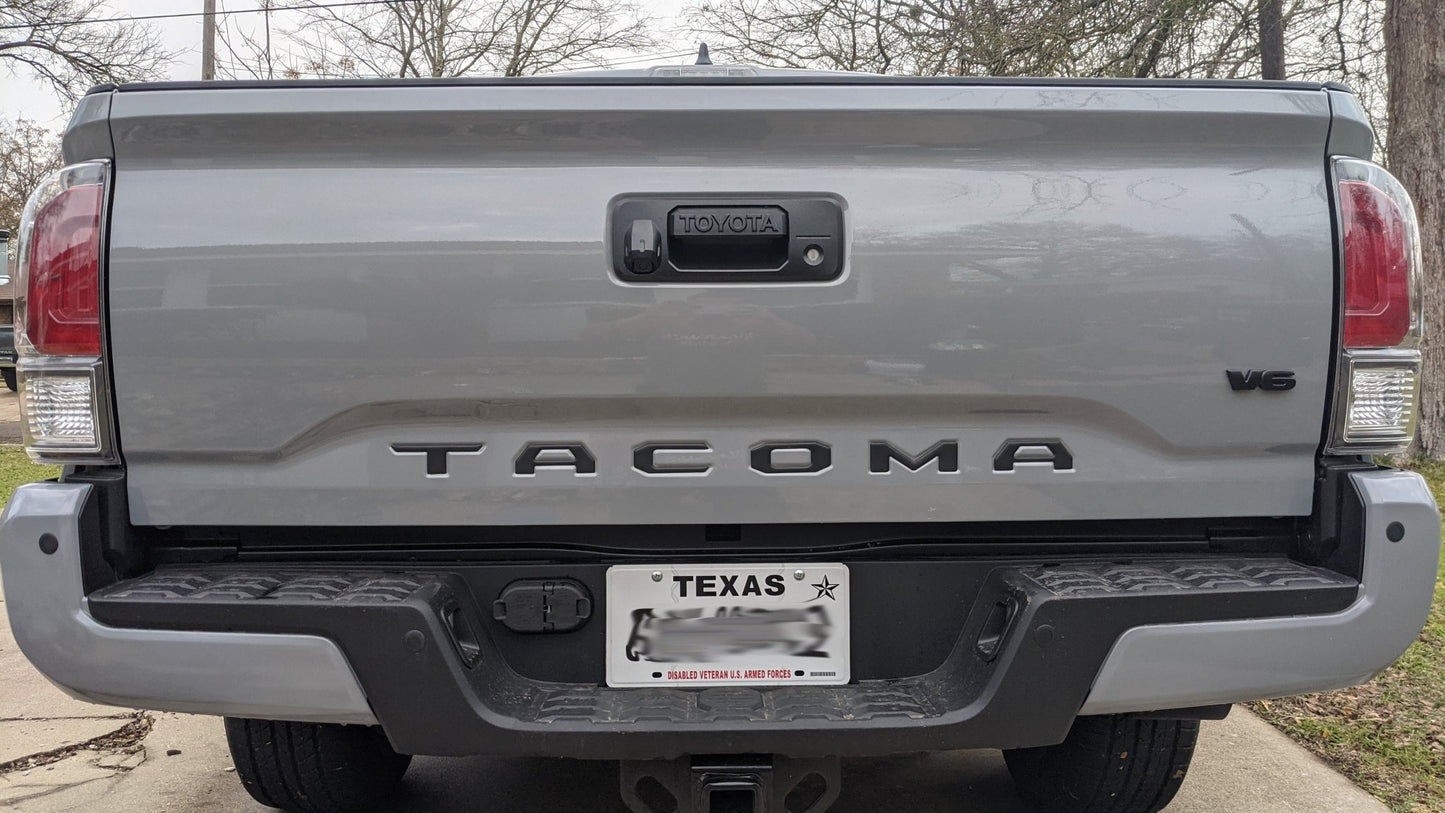 Toyota Tacoma Tailgate Lettering Inserts (2016 - 2023) - Custom Logo Decals for Truck Bed Inlays (SKU#14) - Texas Decal King, LLC