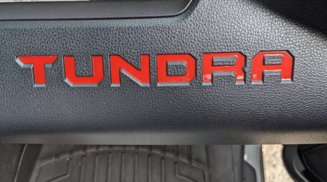 Toyota Tundra Glove box & Upper Decal Inlays 2022 - 2024 | Custom Interior Accessory for TRD PRO Models (SKU#3) - Texas Decal King, LLC