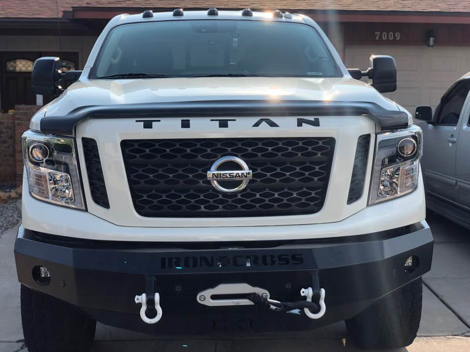 2016 - 2019 Nissan Titan Front Grille, Side and Rear Emblem Overlay Decal/Letters - Texas Decal King, LLC