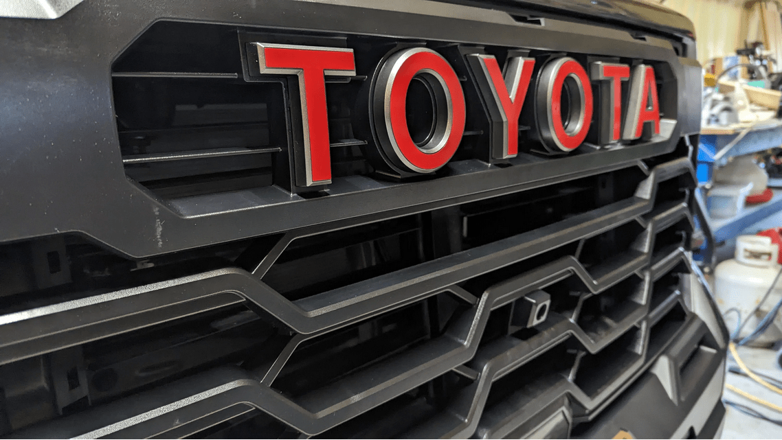 2022 - 2024 Toyota Tundra/Sequoia Pro Grille Letter Vinyl Decal Overlays - Custom Truck Accessories (SKU#8) - Texas Decal King, LLC