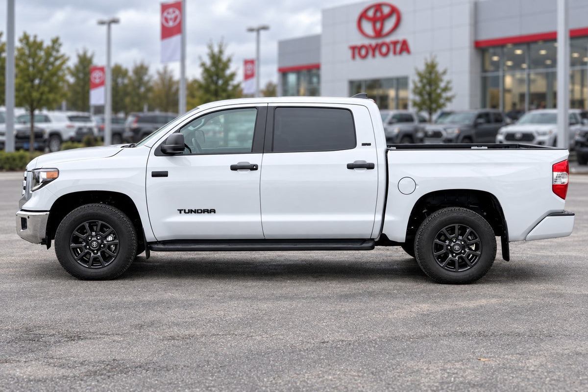 2007-2021 Toyota Tundra door decal in black vinyl on white truck