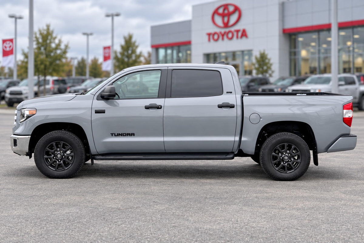2007-2021 Toyota Tundra door decal in black vinyl on gray truck