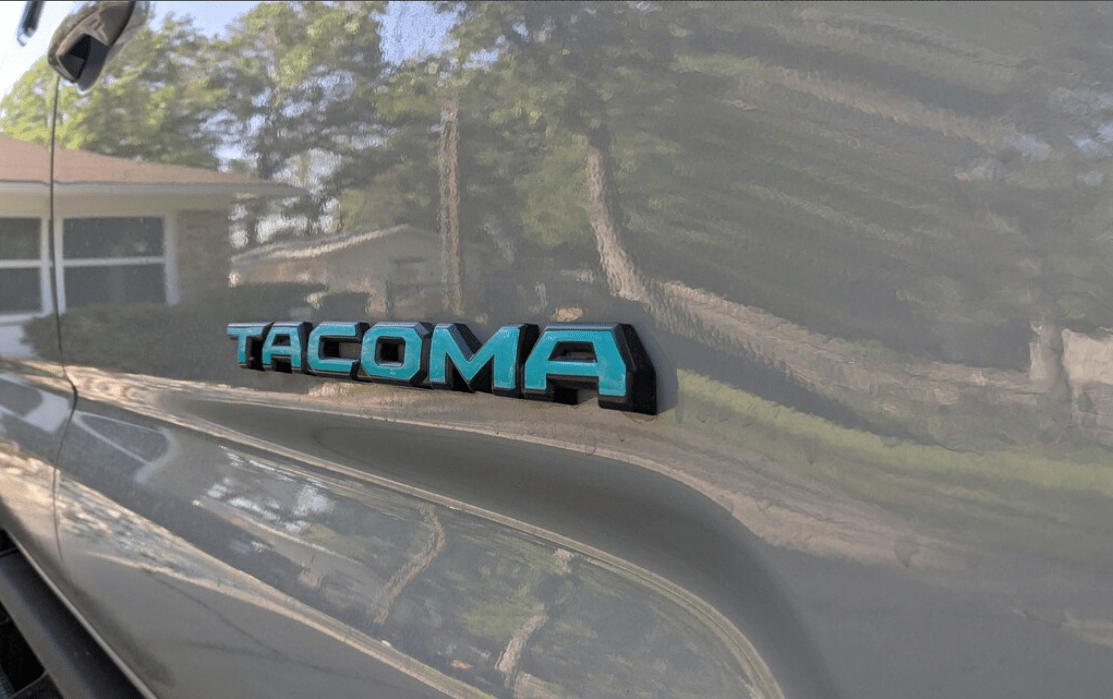 Toyota Tacoma Door Emblem Decal Overlays 2016 - 2023 | Custom Vinyl Stickers for Both Sides | TRD SR Upgrade (SKU#13) - Texas Decal King, LLC
