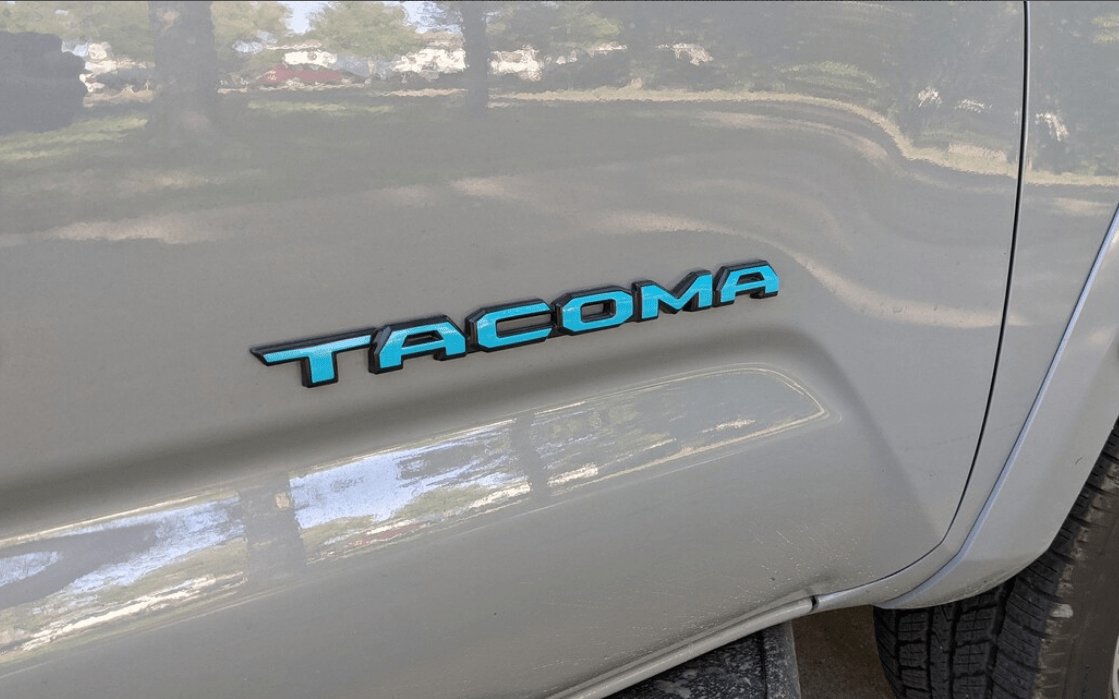 Toyota Tacoma Door Emblem Decal Overlays 2016 - 2023 | Custom Vinyl Stickers for Both Sides | TRD SR Upgrade (SKU#13) - Texas Decal King, LLC